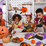 50 Pcs Halloween Napkins,13 x 13 Inch Pumpkin Ghosts Skeletons Disposable Luncheon Cocktail Napkins Party Supplies for Halloween Gifts Dinner Party Decoration