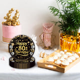 50Pcs 80th Birthday Paper Plates, 9 Inch Black and Gold Disposable Dessert Plates for Men and Women, 80th Birthday and Wedding Party