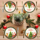 EVYIENEN 50pcs Disposable 7 Inch Paper Plates - Dessert Plates With Merry Christmas Letters, Party Decoration Supplies