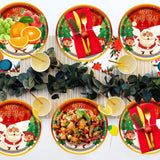 EVYIENEN 50pcs Christmas Paper Plates, 7 Inch Dessert Plates With Merry Christmas Letters, Party Decoration Supplies