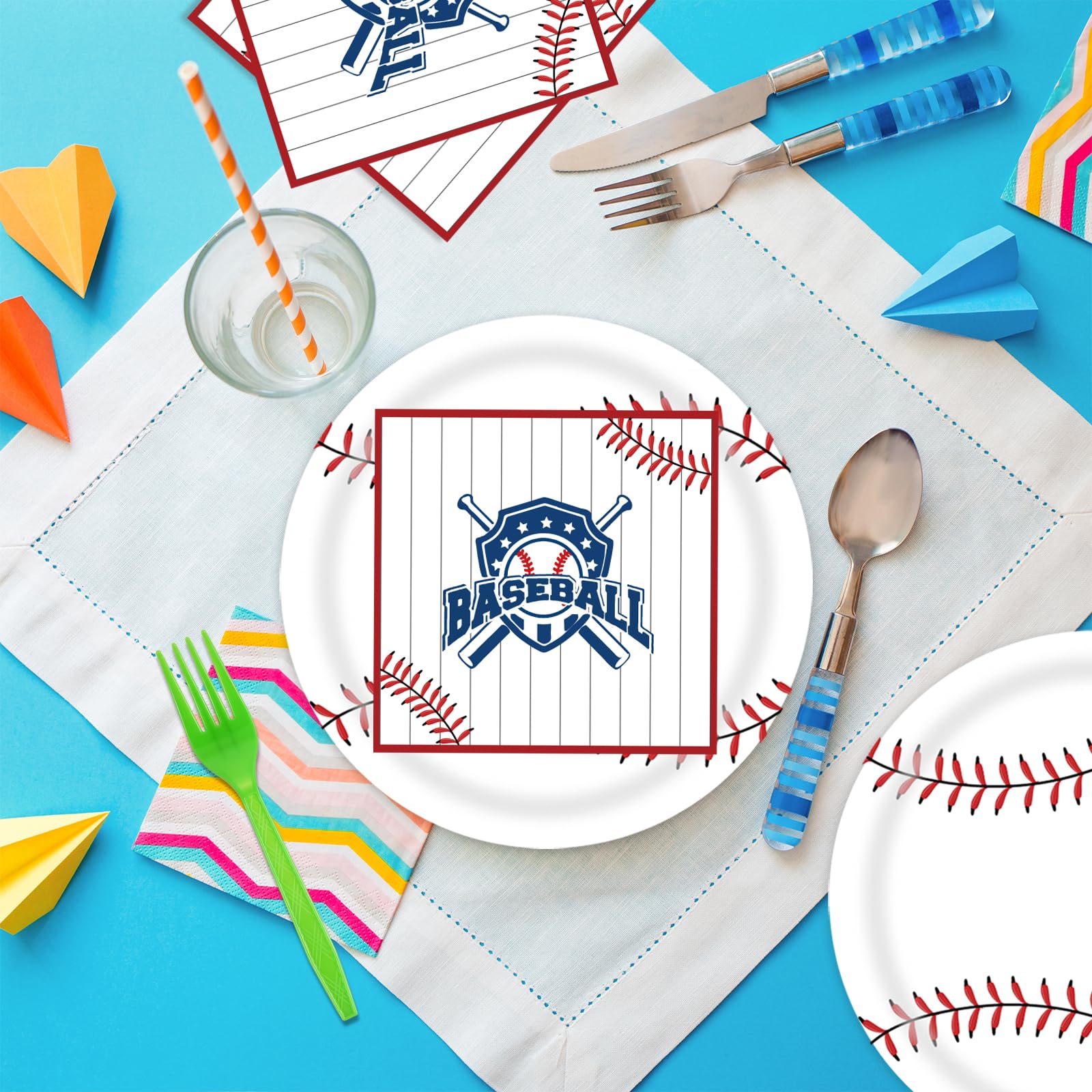 50Pcs Golf Plates and Napkins Party Supplies, 9 Inch Sports Birthday Decorations, Serves 25