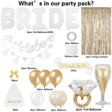 Sand White Bachelorette Party Decorations - 67pcs Bridal Shower Bride to Be Decor with Bride Banner Balloons, Fringe Curtains Veil Sash for Wedding Engagement Coast Hen Party