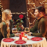 EVYIENEN 75 Pcs Valentine's Paper Plates and Napkins Party Supplies,Red Disposable Paper Plates Napkins and Forks Party Heart Tableware for Valentines Party Engagements Decorations-Serves 25