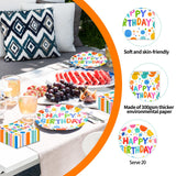 40PCS Happy Birthday Party Plates and Napkins,Includes Disposable Paper Plates and Napkins Birthday Dots Design Party Supplies for Adults and Kids Decorations (20 Guests )