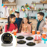 50PCS Red and Gold Foil Polka Dot Paper Plates, 9-Inch Disposable Dinner Plates for Birthdays, Weddings & Holidays