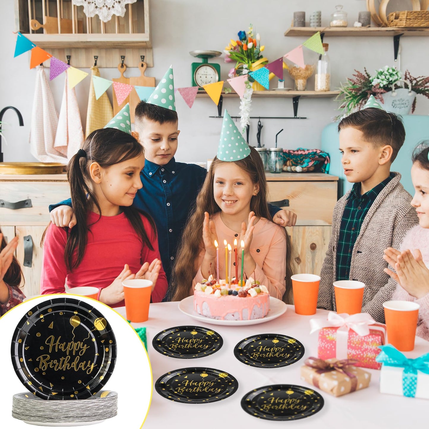 50Pcs Sage Green and Gold Paper Plates, 9 Inch Metallic Foil Polka Dot Disposable Dessert Plates for Graduation, Wedding and Holiday Parties