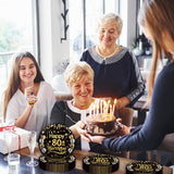 50Pcs 80th Birthday Paper Plates, 9 Inch Black and Gold Disposable Dessert Plates for Men and Women, 80th Birthday and Wedding Party