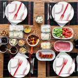 75Pcs Soccer Paper Plates and Napkins Party Supplies, 7 Inch Disposable Tableware Set with Forks, Sports Birthday Party Dinnerware, Serves 25 Guests