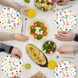 EVYIENEN 50 Pcs Happy Birthday Dots Plates and Napkins Party Supplies,Happy Birthday and Napkins Party Decorations for Birthday Plates-Serves 25