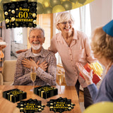 40pcs 60th Birthday Paper Napkins,13 x 13 inch Black and Gold Scalloped Dessert Cocktail Napkins Disposable Party Men Women Napkins 60th Birthday Decorations