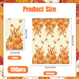 100 Pcs Fall Paper Napkin,Thanksgiving Guest Napkins,Disposable Paper Decorative Guest Napkins,Thanksgiving Harvest Pumpkin for Autumn Party Lunch Dinner Kitchen Bathroom Decor