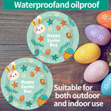 EVYIENEN 50 Pcs Happy Easter Paper Plates,7 inch Green Easter Bunny Dessert Plates for Spring Birthday Party Supplies Table Decorations