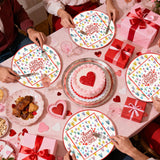 EVYIENEN 40 Pcs Valentines Plates and Napkins Party Supplies,9Inch Disposable Valentines Day Party Dessert Plates for Valentines Day Theme Birthday Party Supplies,Serve 20
