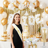 Sand White Bachelorette Party Decorations - 67pcs Bridal Shower Bride to Be Decor with Bride Banner Balloons, Fringe Curtains Veil Sash for Wedding Engagement Coast Hen Party