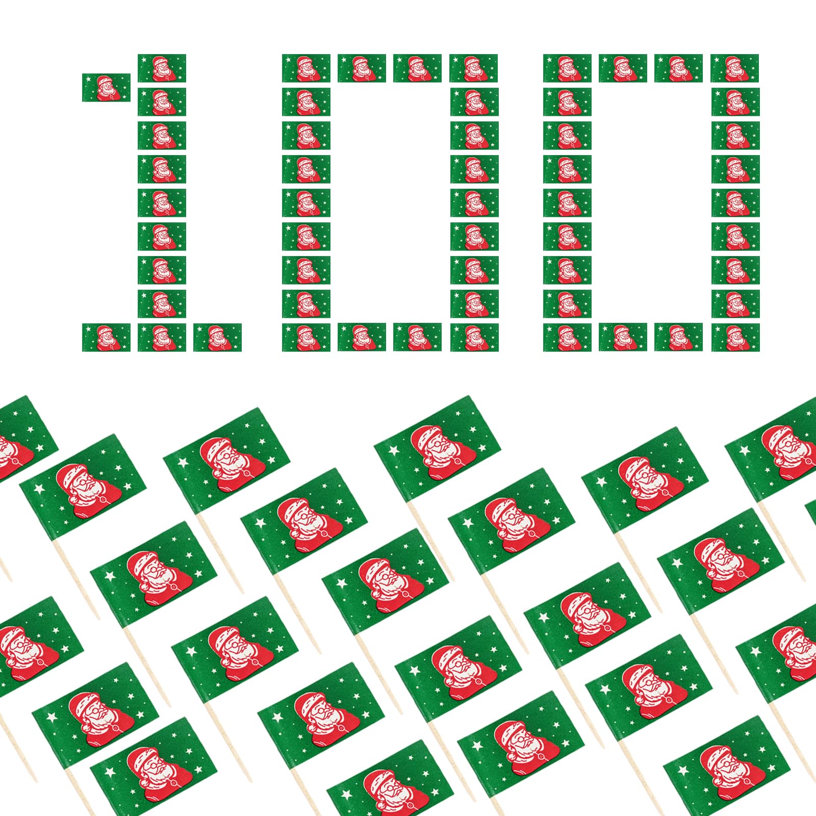 100 Pack USA American Flag US Toothpick Flags, Cocktail Picks Mini Stick Cupcake Toppers Country Picks Party Decoration Celebration Cocktail Food Bar Cake Flags for Appetizers Party Supplies
