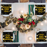 40pcs 60th Birthday Paper Napkins,13 x 13 inch Black and Gold Scalloped Dessert Cocktail Napkins Disposable Party Men Women Napkins 60th Birthday Decorations