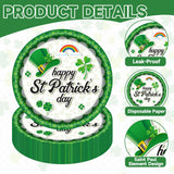 EVYIENEN 50PCS St. Patrick's Day 7-Inch Paper Plates - Green and White Lucky Shamrock Dessert Plates, Disposable Dinner Decorations for St. Patrick's Day Irish Party Supplies