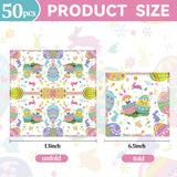 50Pcs Easter Paper Napkins - 6.5'' x 6.5'' Vibrant Bunny Eggs Floral Cocktail Napkins Disposable Decoration Supplies for Easter Spring Birthday Party