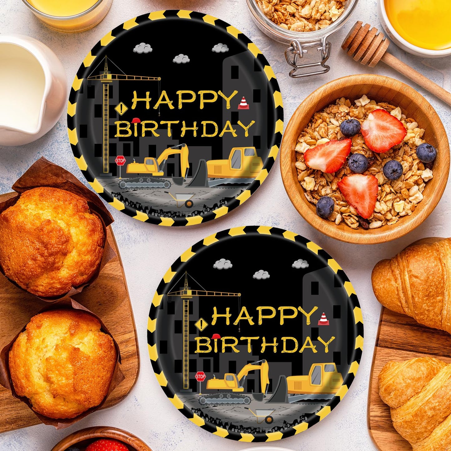 EVYIENEN 50 PCS Fathers Day Paper Plates, 7inch Happy Birthday Father's Day Disposable Dessert Party Plates for Tableware Dinnerware Party Supplies