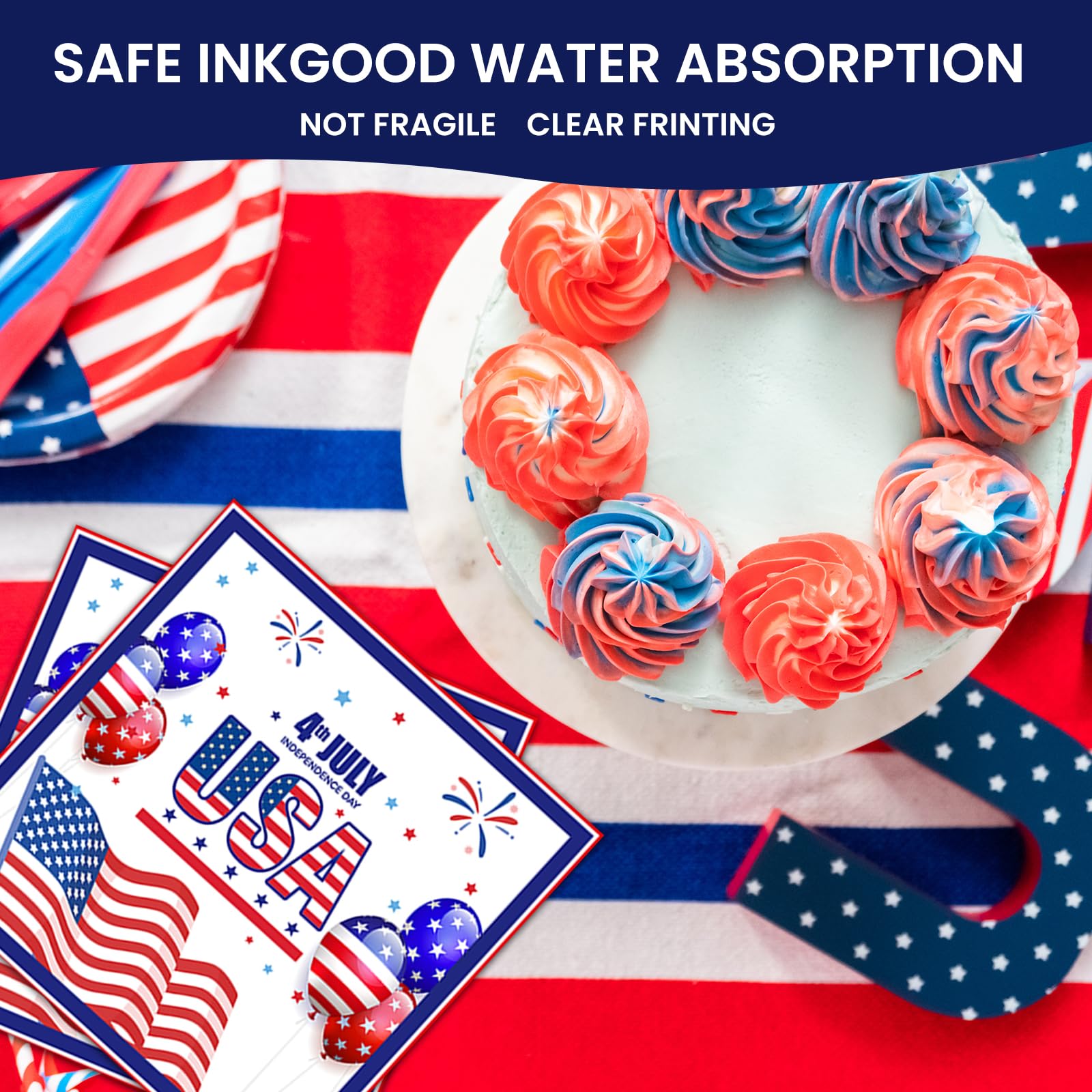 40Pcs 4th of July Paper Plates and Napkins Party Supplies Set,American Flag Dinnerware Disposable Paper Dinner Plates and Napkins for Memorial Day Veterans Day Serves 20 Guests