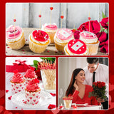 100 pcs Red Heart Shaped Pearl Fancy Cocktail Picks，4.7 Inch Handmade Bamboo Cocktail Toothpicks for Valentines Day Decoration Party Supplies (Red mix)