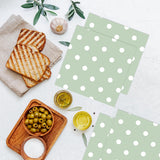 50pcs White Polka Dot Sage Green Napkins, Disposable 2-Ply Cocktail & Happy Birthday Napkins, Polka Dot Party Decorations for Wedding Baby Shower Birthday Bridal Party