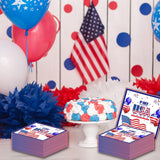 40Pcs 4th of July Napkins,American Flag Patriotic Disposable Luncheon Cocktail Paper Napkins for Independence Patriotic Party Supplies- 6.5 x 6.5 Inch