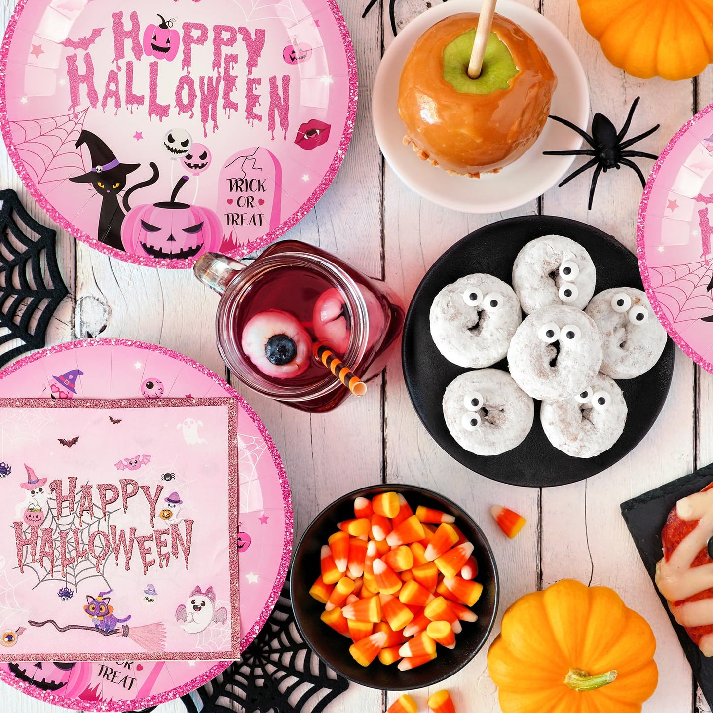 EVYIENEN 40pcs Halloween Paper Plates and Napkins, Halloween Party Supplies Disposable Napkins Set Disposable Plates Haunted House Design Dinnerware Tableware for Birthday Party Serves 20