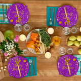 75Pcs Happy Birthday Purple Glod Paper Plates and Napkins Party Supplies Set,Purple Disposable Plates Party Supplies Includes Paper Napkins Forks Decorations for Birthday,Wedding,Christmas,Serves 25