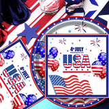 40Pcs 4th of July Paper Plates and Napkins Party Supplies Set,American Flag Dinnerware Disposable Paper Dinner Plates and Napkins for Memorial Day Veterans Day Serves 20 Guests