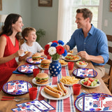 40Pcs 4th of July Paper Plates and Napkins Party Supplies Set,American Flag Dinnerware Disposable Paper Dinner Plates and Napkins for Memorial Day Veterans Day Serves 20 Guests