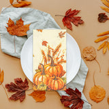 100 Pcs Fall Paper Napkin,Thanksgiving Guest Napkins,Disposable Paper Decorative Guest Napkins,Thanksgiving Harvest Pumpkin for Autumn Party Lunch Dinner Kitchen Bathroom Decor