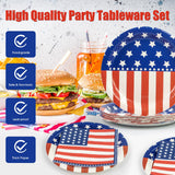 40 Pcs American Flag Patriotic Party Supplies, 9 Inch Plates & Napkins for 4th of July, Serves 20