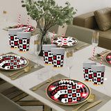 50PCS Casino Poker Tableware Set, Includes Straw Cups, Plates, Napkins - Disposable Party Supplies for Birthday, Weddings