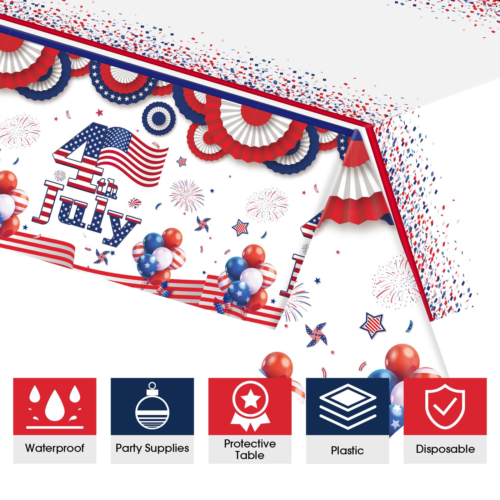 1 Pack Christmas Tablecloth Plastic, 54x108 inch Christmas Theme Rectangle Plastic Table Cover Disposable Waterproof Tablecloth for New Year Merry Christmas Party Decorations (1PCS Valentines)