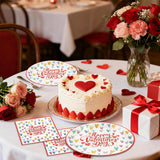 EVYIENEN 40 Pcs Valentines Plates and Napkins Party Supplies,9Inch Disposable Valentines Day Party Dessert Plates for Valentines Day Theme Birthday Party Supplies,Serve 20