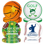 EVYIENEN 48Pcs Sports Birthday Paper Plates,9inch Disposable Sports Football Basketball Golf Baseball Paper Plates in 4 Designs for Kids Birthday Party Favors Decorations