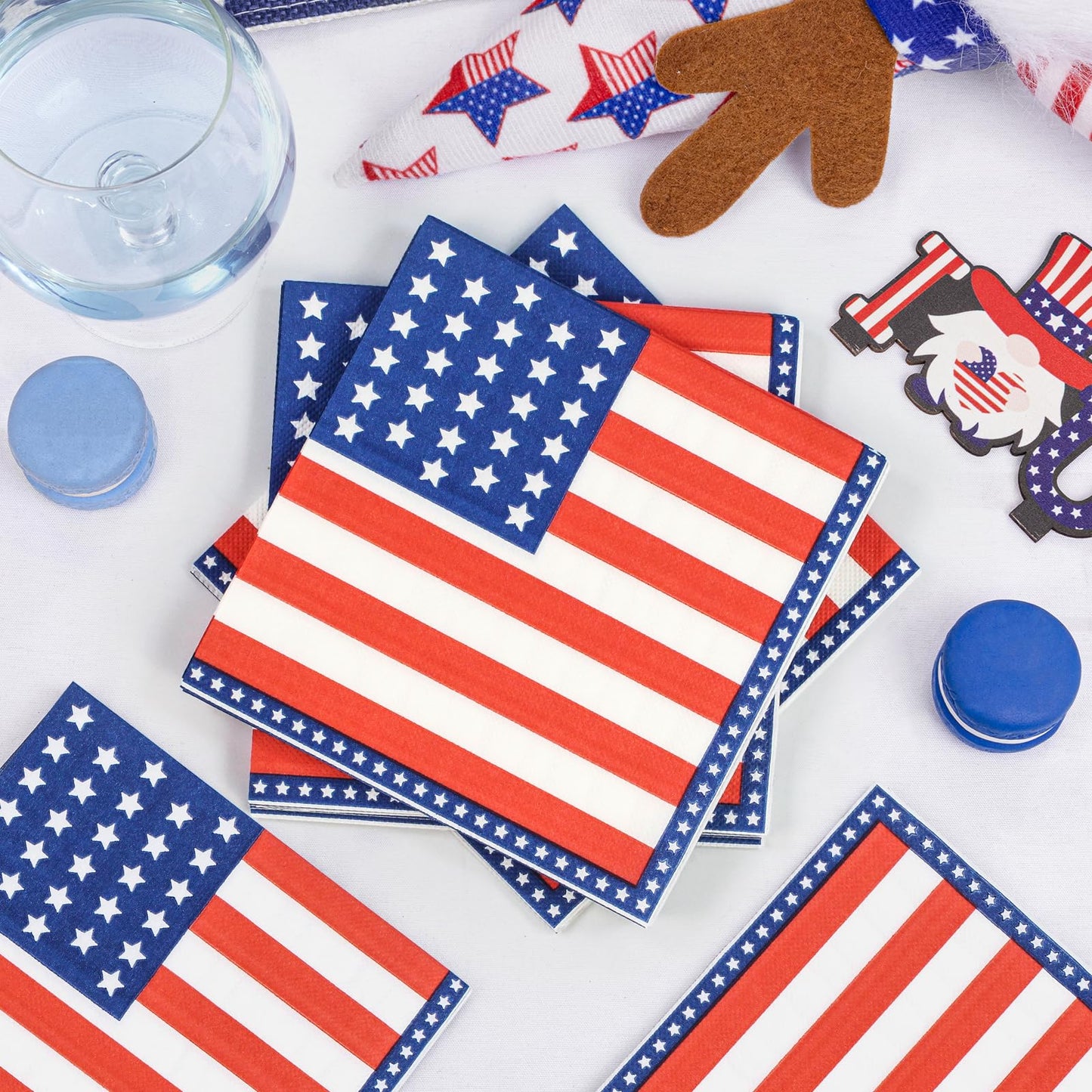 40 Pcs American Flag Patriotic Party Supplies, 9 Inch Plates & Napkins for 4th of July, Serves 20