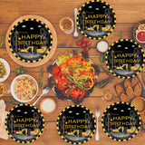 EVYIENEN 50 PCS Fathers Day Paper Plates, 7inch Happy Birthday Father's Day Disposable Dessert Party Plates for Tableware Dinnerware Party Supplies