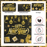 50Pcs New Year Napkins,Happy New Black Gold Foil Firework Disposable Guest Hand Towel Year Napkins Eve Party Supplies for 2026 Party Decorations