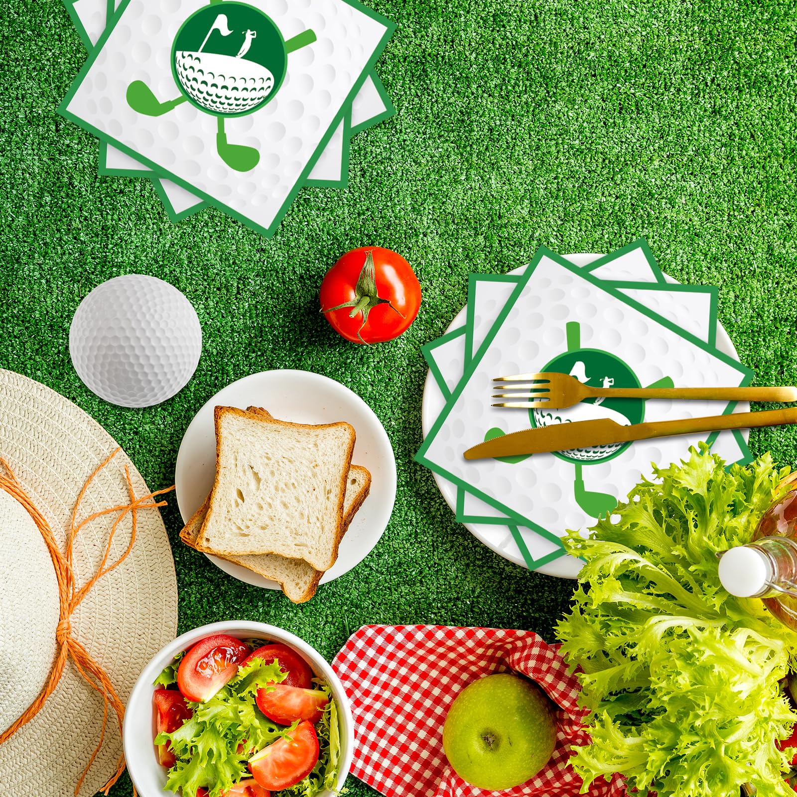 50 Pieces Golf Napkins,Disposable Golf Party Guest Cocktail Napkins for Birthday Party, Golf Theme Party Supplies-6.5 x 6.5 Inch
